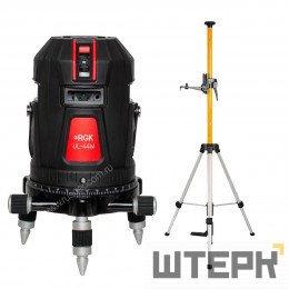 Комплект: лазерный уровень RGK UL-44W Black с калибровкой + штанга-упор RGK CG-2