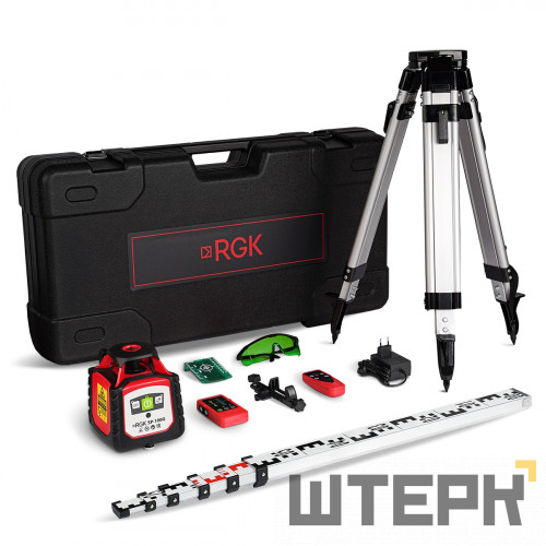 Комплект ротационного нивелира с раздвижным штативом RGK SP-100G COMBO с калибровкой
