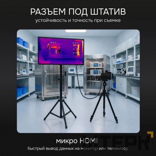 Тепловизор RGK TL-480 Pro с поверкой и опцией 2000 °C в комплекте с телеобъективом 6° и широкоугольным объективом 48°